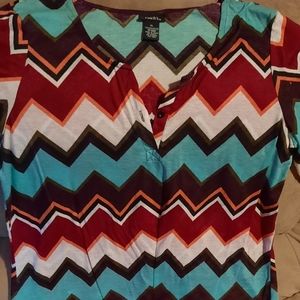 Rue 21 XL Multi Color Chevron Print Blouse